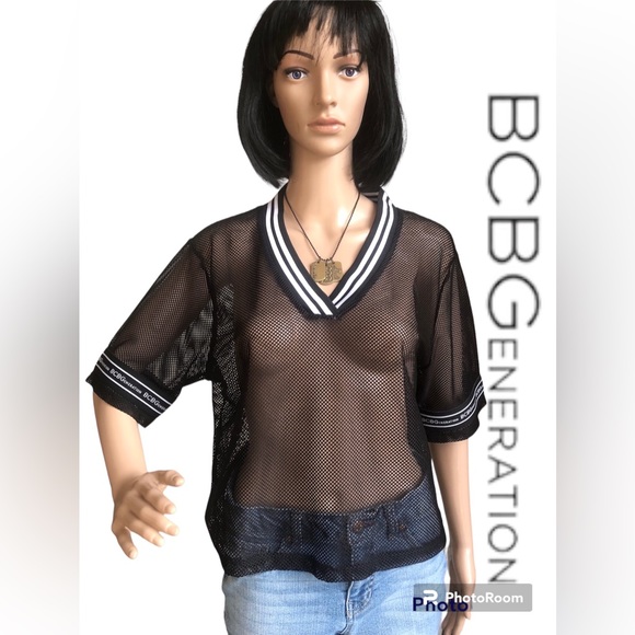 BCBGeneration Tops - BCBGeneration Black Mesh Crop Top